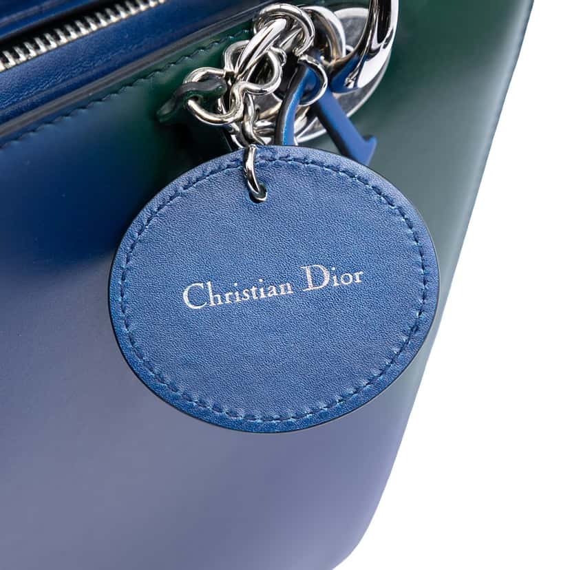 Dior Medium Ombre Calfskin Lady Dior Blue Leather Very good condition - Model View