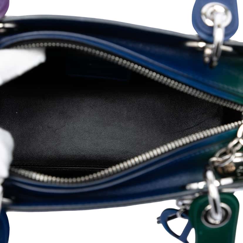 Dior Medium Ombre Calfskin Lady Dior Blue Leather Very good condition - Box View