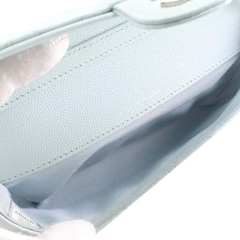 Chanel CC Quilted Caviar Glasses Case on Chain Blue Leather Very good condition - Box View