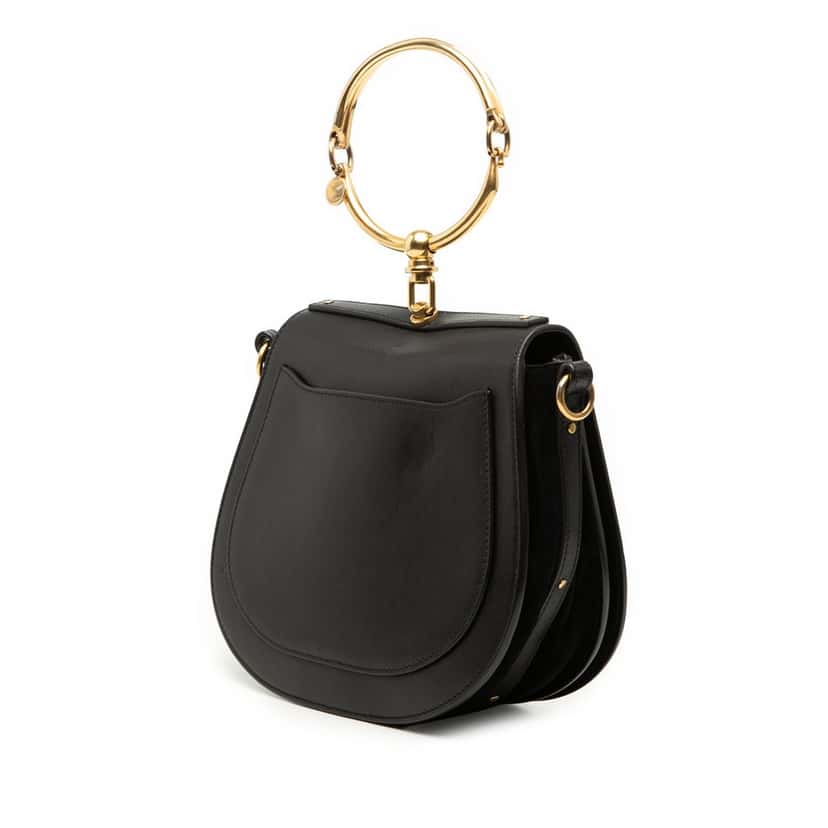 Chloé Medium Leather Nile Bracelet Satchel Black Leather Very good condition - Back View