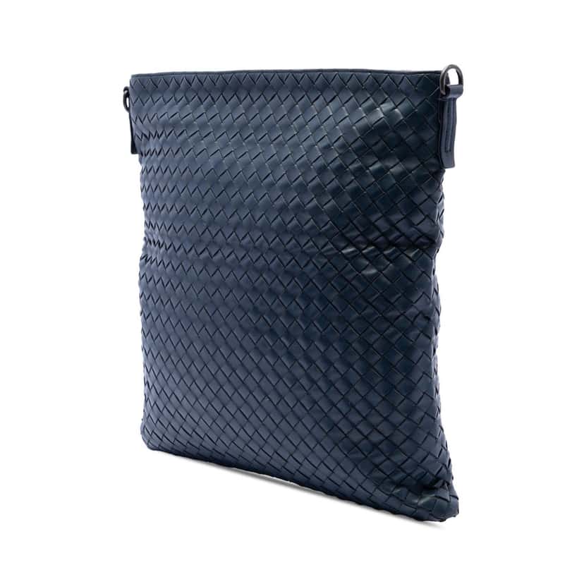 Bottega Veneta Nappa Intrecciato VN Crossbody Blue Leather Very good condition - Back View