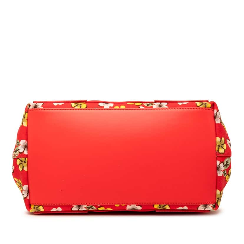 Balenciaga Canvas Floral Print Navy Cabas S Red Very good condition - Inside View