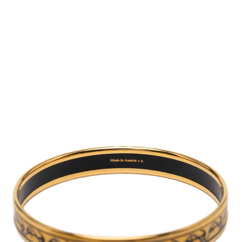 Hermès Narrow Anchor and Rope Enamel Bangle 65 Yellow Very good condition - Model View