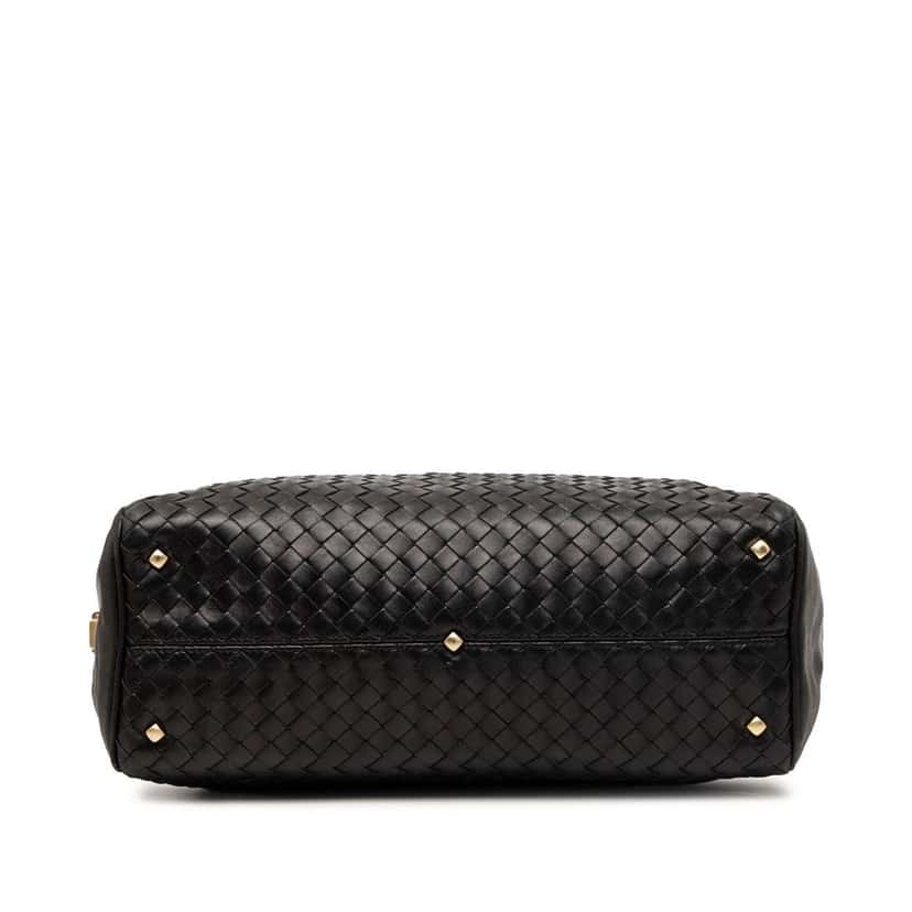 Bottega Veneta Nappa Intrecciato Boston Bag Black Leather Very good condition - Inside View