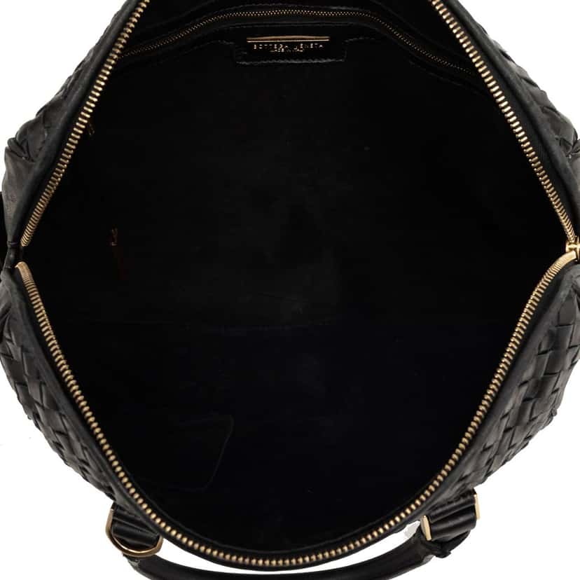 Bottega Veneta Nappa Intrecciato Boston Bag Black Leather Very good condition - Model View