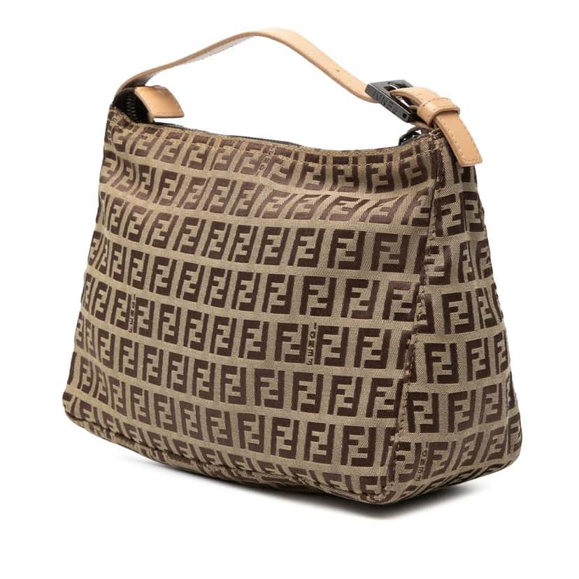 Fendi Zucchino Canvas Handbag Brown Very good condition - Back View