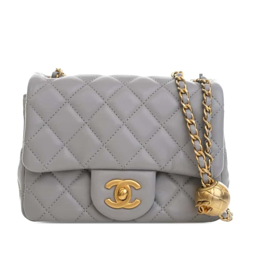 Chanel Mini Square Classic Lambskin Pearl Crush Single Flap