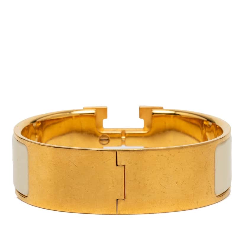 Hermès Wide Enamel Clic Clac H Bracelet GM White Very good condition - Inside View