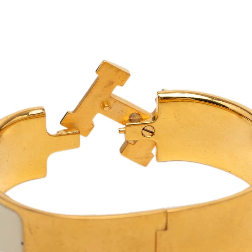 Hermès Wide Enamel Clic Clac H Bracelet GM White Very good condition - Model View