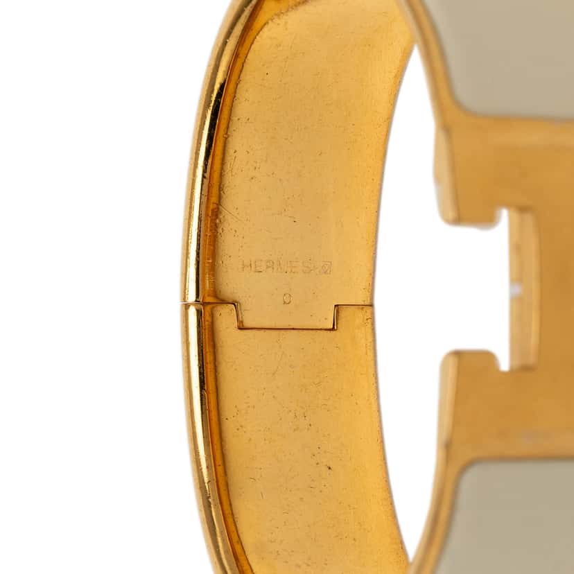 Hermès Wide Enamel Clic Clac H Bracelet GM White Very good condition - Box View