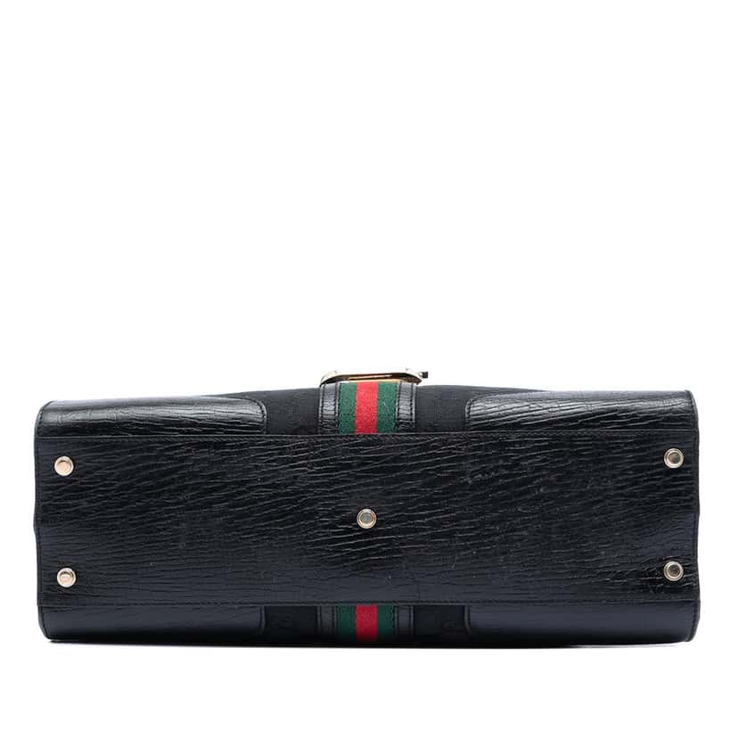 Gucci GG Canvas Web Junco Shoulder Bag Black Very good condition - Inside View