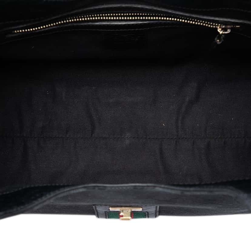 Gucci GG Canvas Web Junco Shoulder Bag Black Very good condition - Model View