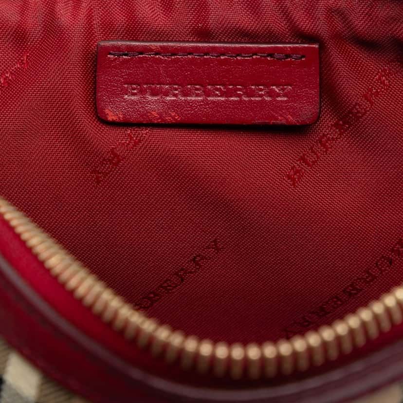 Burberry Haymarket Check Coated Canvas Peyton Crossbody Beige Very good condition - Box View