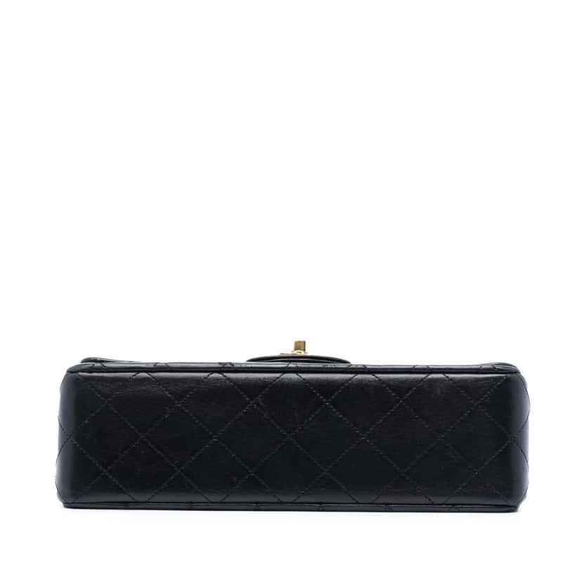 Chanel Small Classic Lambskin Double Flap Black Leather Very good condition - Inside View