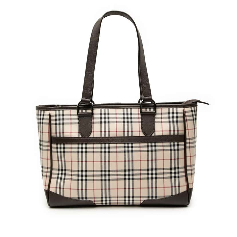 Burberry House Check Canvas Tote Beige Very good condition - Front View
