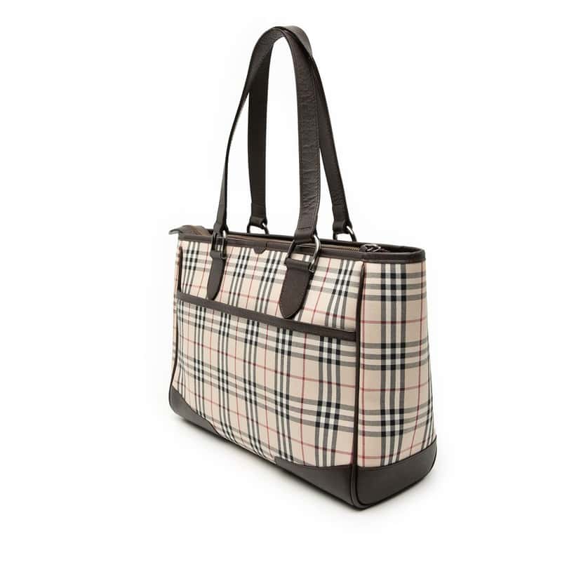 Burberry House Check Canvas Tote Beige Very good condition - Back View