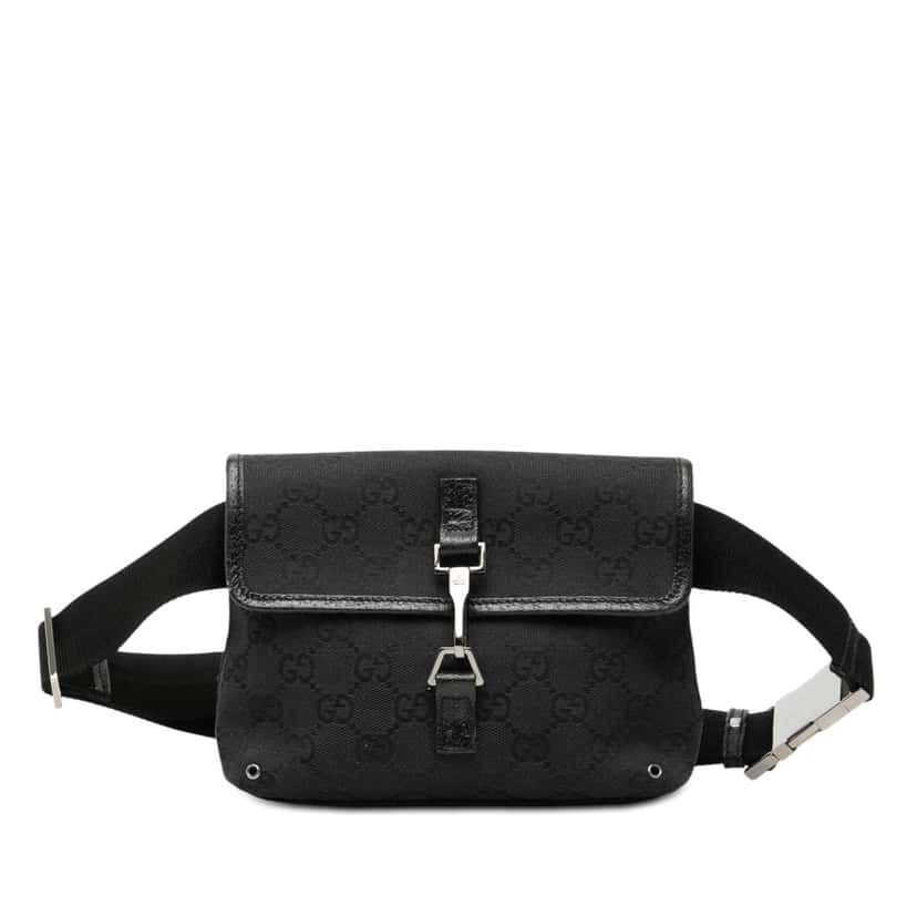 Gucci GG Canvas Jackie Belt Bag Black Very good condition - Front View