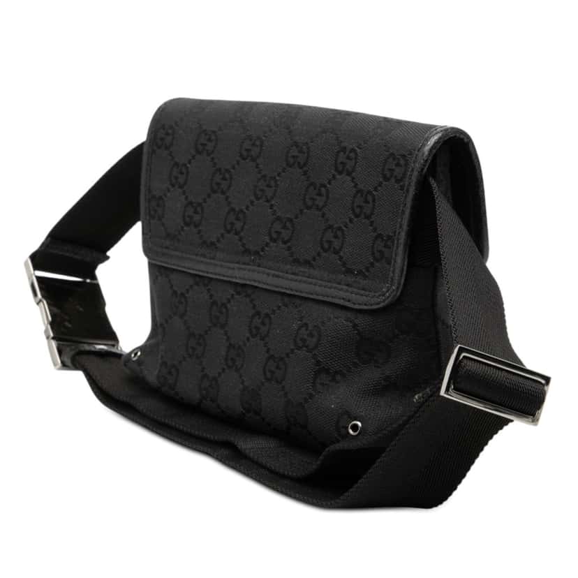 Gucci GG Canvas Jackie Belt Bag Black Very good condition - Back View