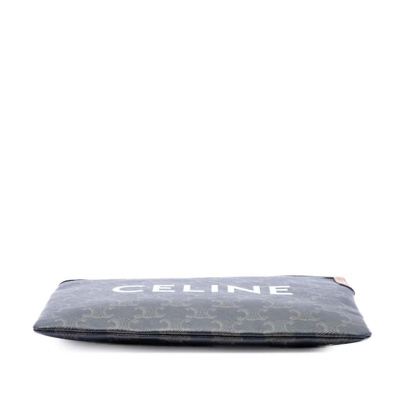 Celine Small Triomphe Coated Canvas Clutch Brown Very good condition - Inside View