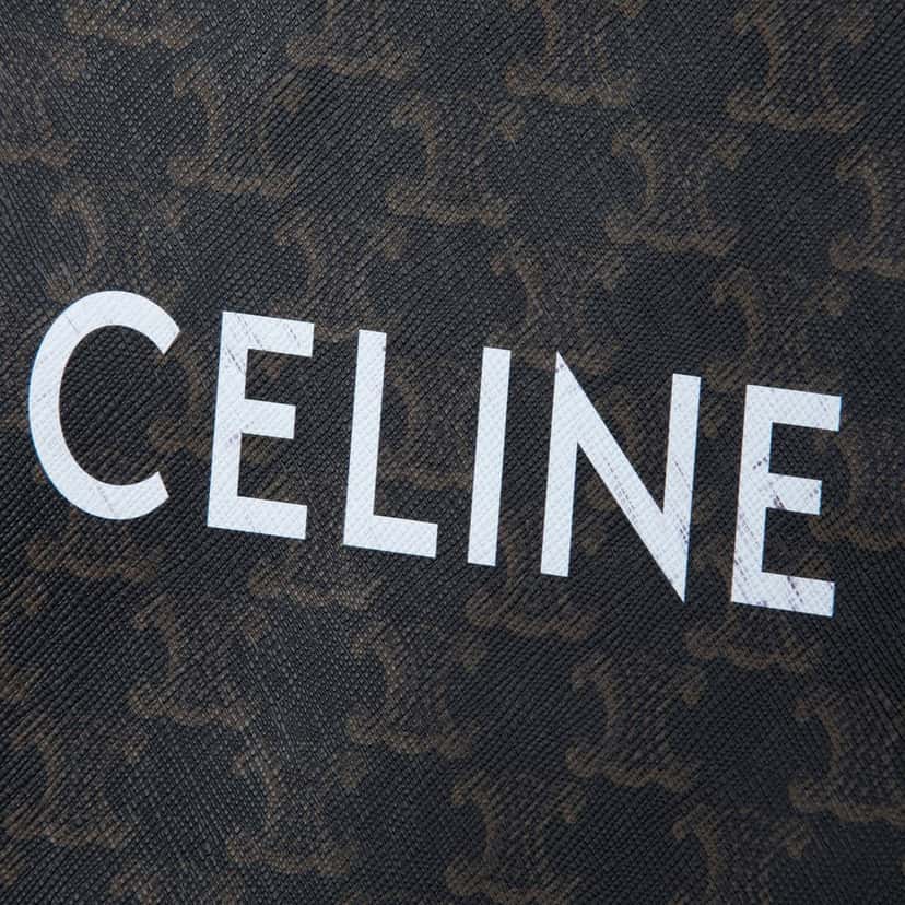 Celine Small Triomphe Coated Canvas Clutch Brown Very good condition - Box View