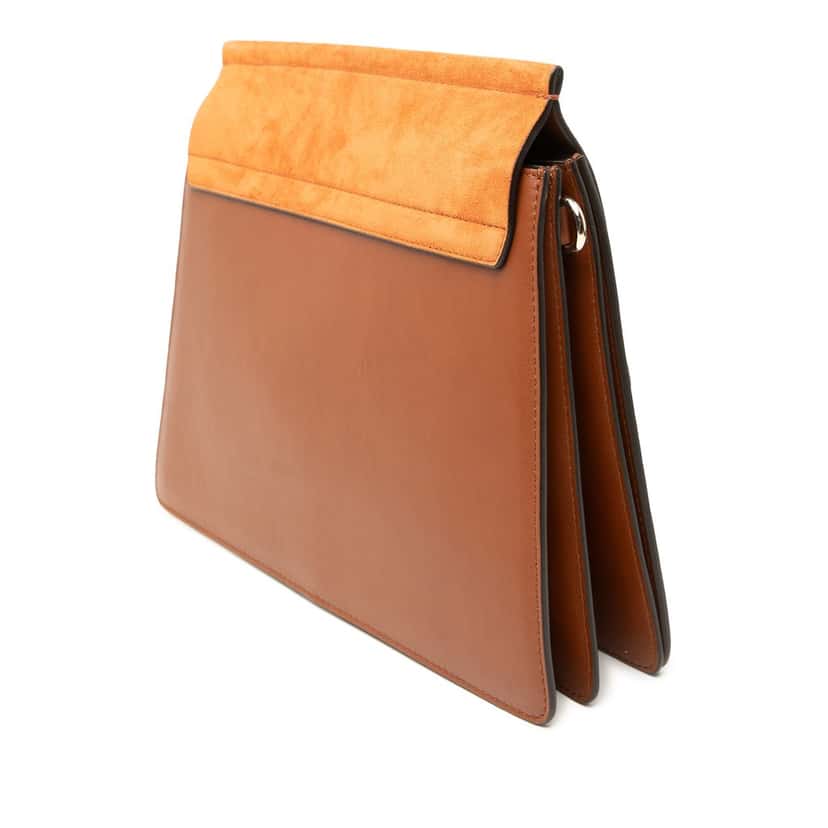 Chloé Medium Calfskin and Suede Faye Crossbody Brown Leather Very good condition - Back View