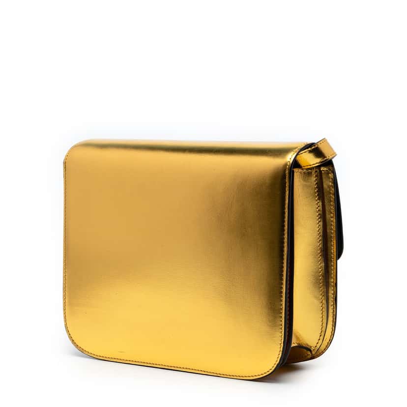 Celine Medium Calfskin Classic Box Gold Leather Very good condition - Back View
