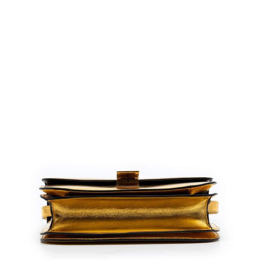Celine Medium Calfskin Classic Box Gold Leather Very good condition - Inside View