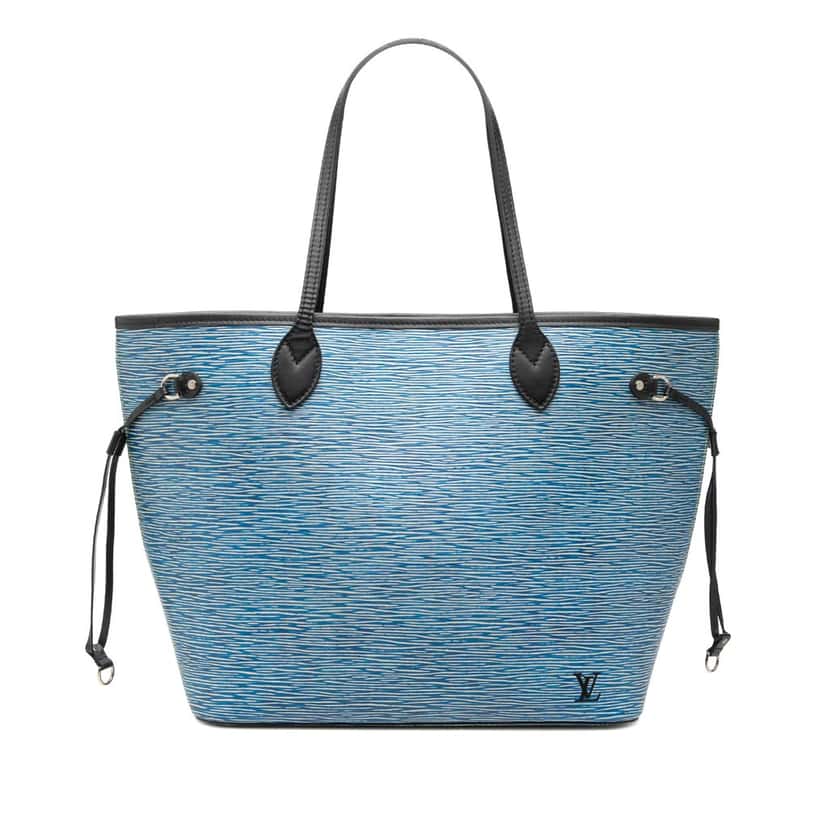 Louis Vuitton Epi Denim Neverfull MM Blue Leather Very good condition - Front View