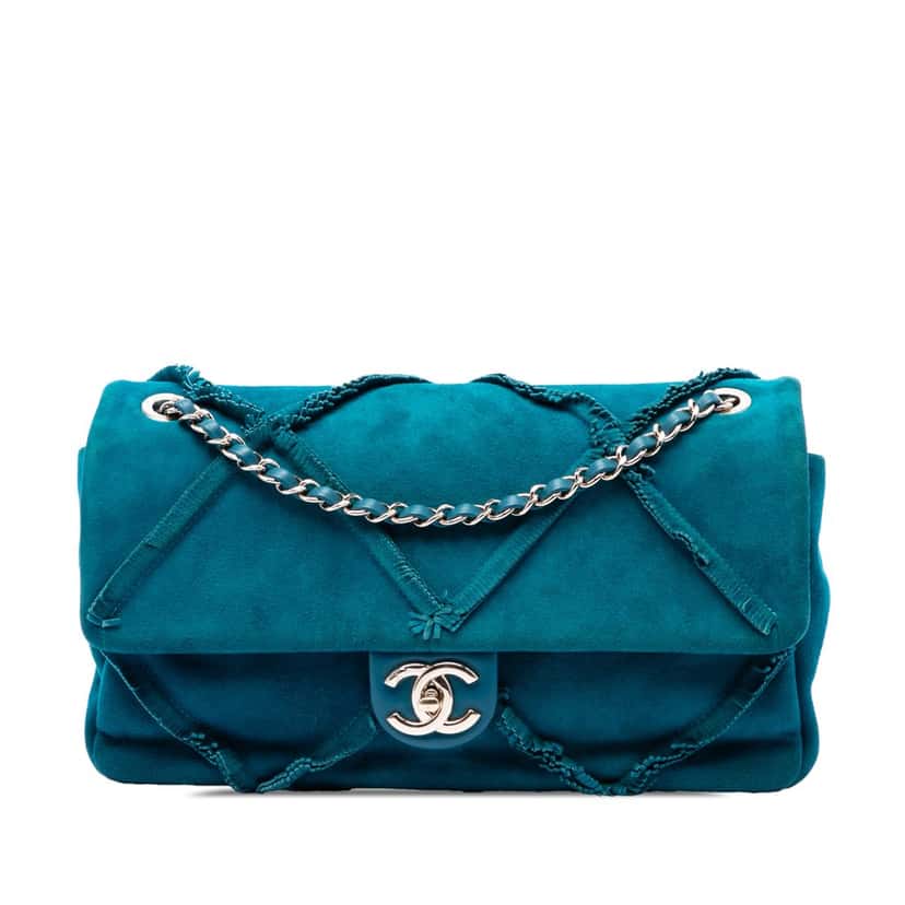 Chanel Suede Goatskin Diamond Fringe Flap