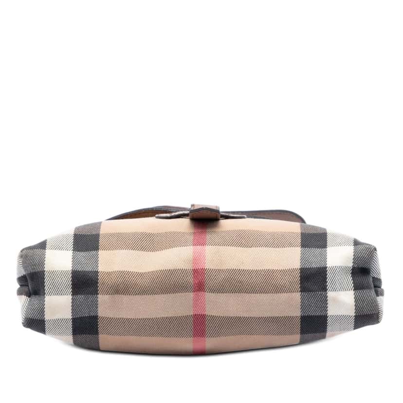 Burberry Small House Check Canvas and Leather Horseshoe Milton Crossbody Brown Very good condition - Inside View