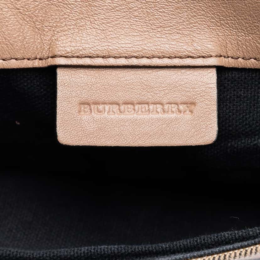Burberry Small House Check Canvas and Leather Horseshoe Milton Crossbody Brown Very good condition - Box View