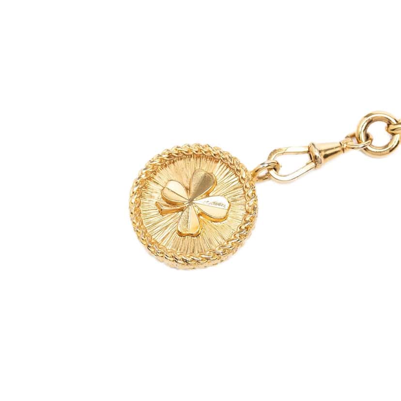 Chanel CC Gold Plated Clover Medallion Chain Belt Gold Metal Very good condition - Back View