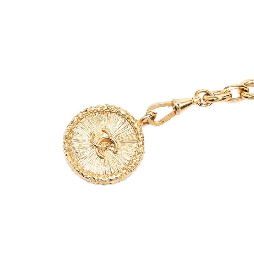 Chanel CC Gold Plated Clover Medallion Chain Belt Gold Metal Very good condition - Inside View