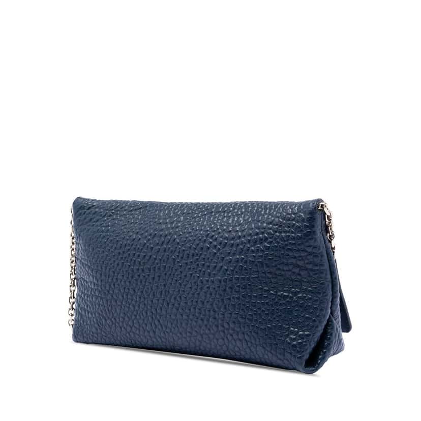 Burberry Medium Grained Calfskin Mildenhall Crossbody Blue Leather Very good condition - Back View