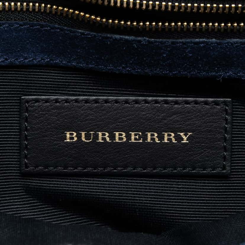 Burberry Medium Grained Calfskin Mildenhall Crossbody Blue Leather Very good condition - Box View