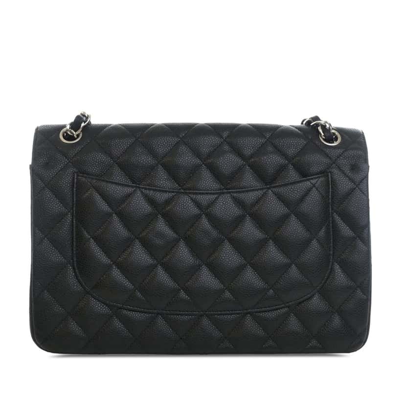 Chanel Jumbo Classic Caviar Double Flap Black Leather Very good condition - Back View