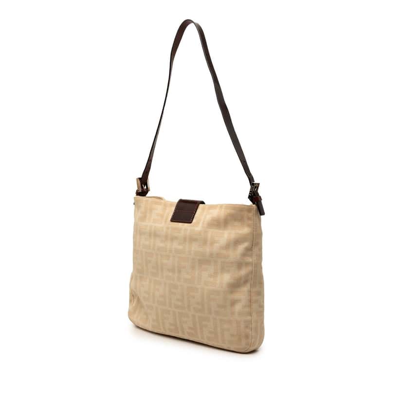 Fendi Zucca Canvas Shoulder Bag Brown Very good condition - Back View