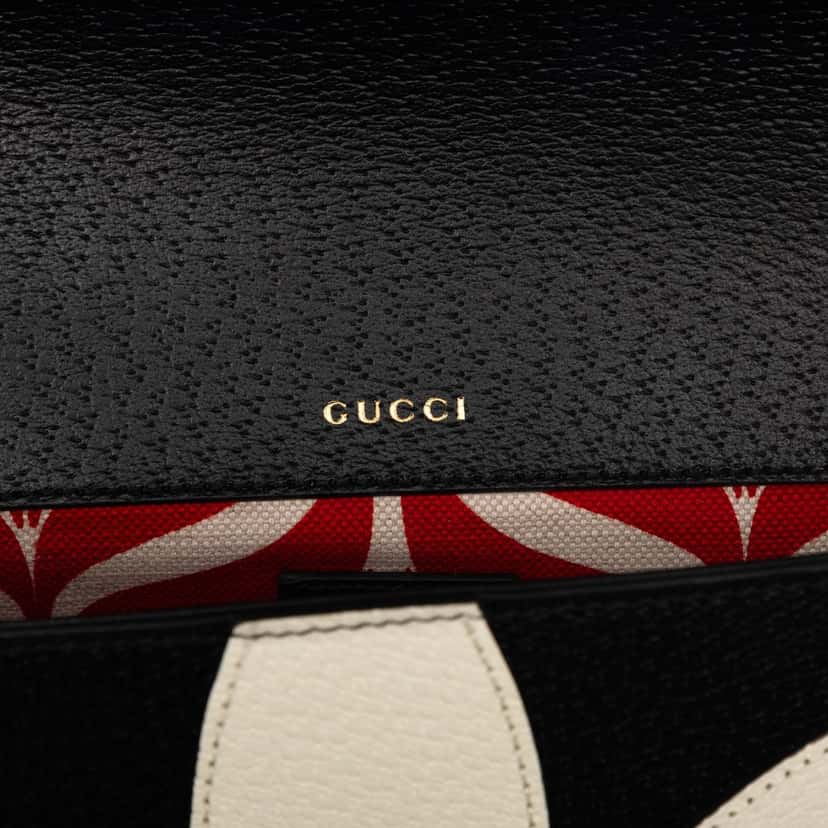 Gucci Adidas Small Textured Dollar Calfskin Trefoil Horsebit Satchel Black Leather Very good condition - Box View