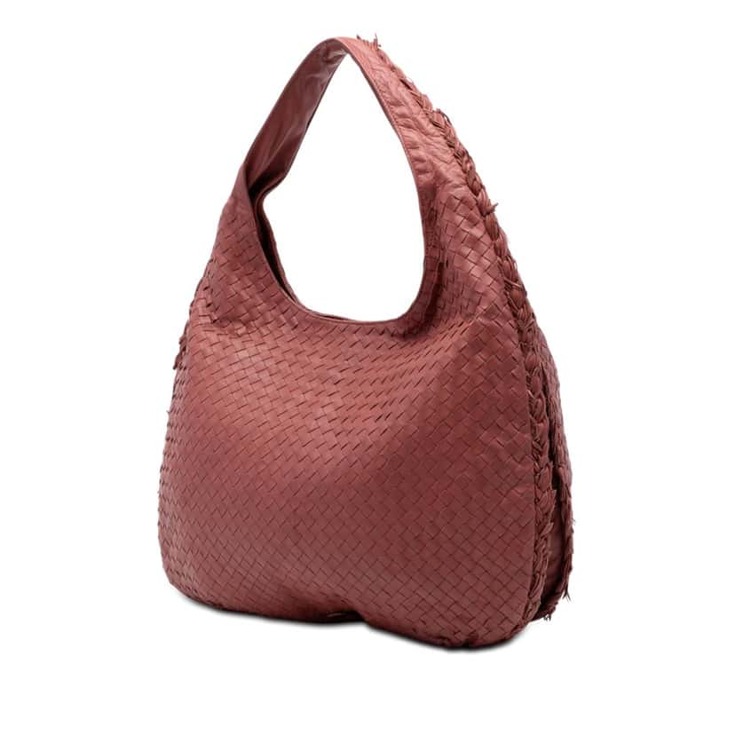 Bottega Veneta Nappa Intrecciato Expandable Hobo Red Leather Very good condition - Back View