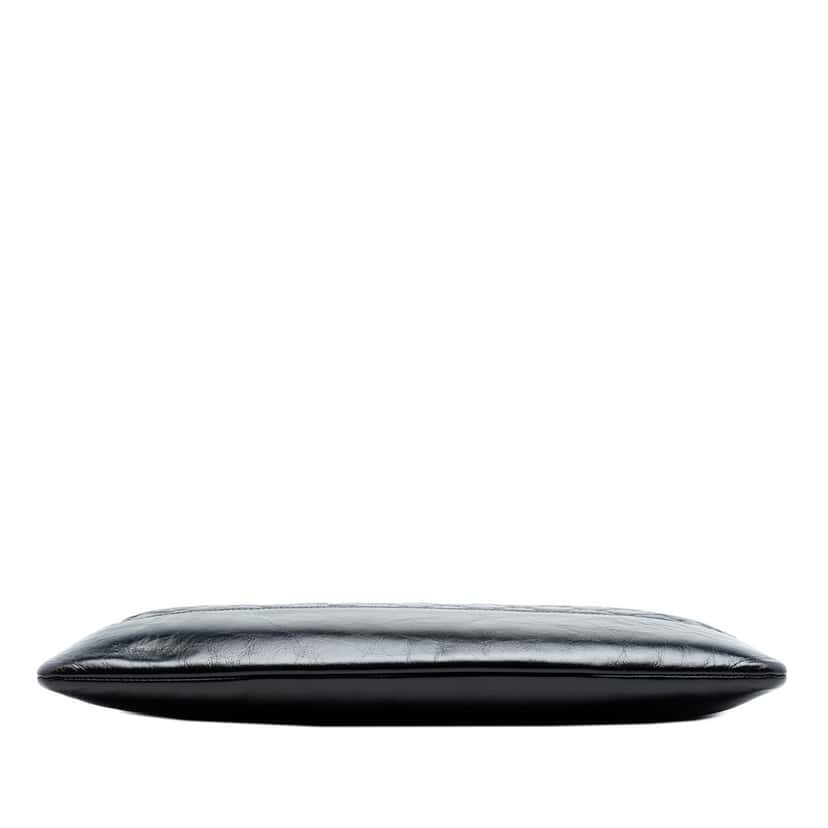 Chanel Large Aged Calfskin Gabrielle O Case Clutch Black Leather Very good condition - Inside View