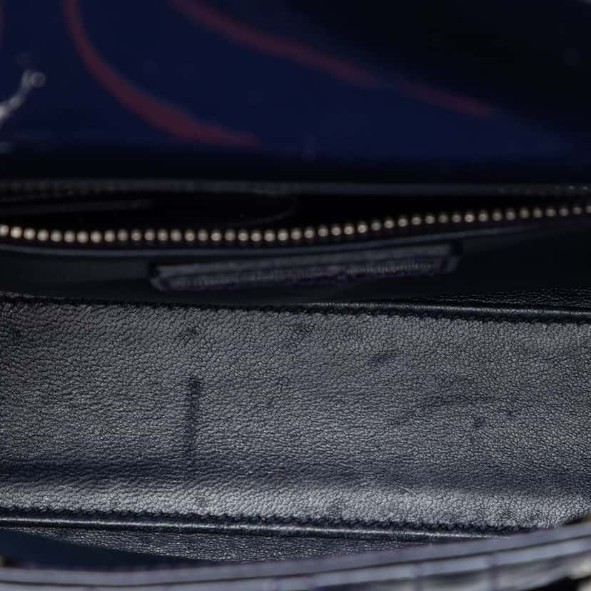 Dior Mini Patent Cannage Lady Dior Blue Leather Very good condition - Model View