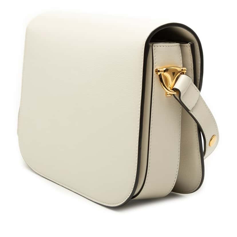 Gucci Medium Calfskin Horsebit 1955 Shoulder Bag White Leather Very good condition - Back View
