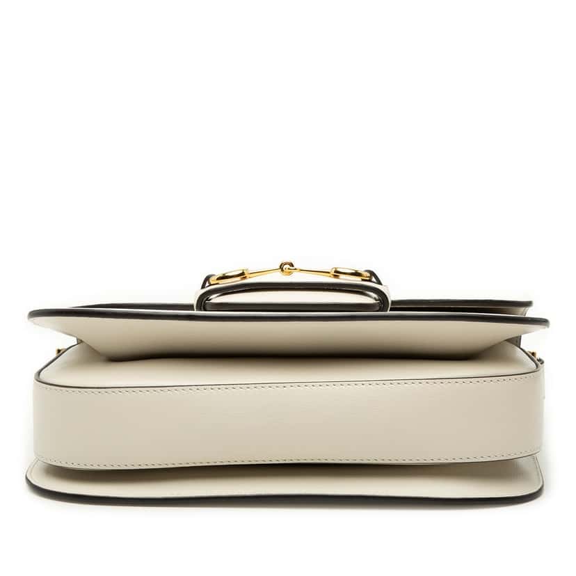 Gucci Medium Calfskin Horsebit 1955 Shoulder Bag White Leather Very good condition - Inside View