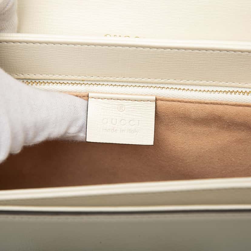 Gucci Medium Calfskin Horsebit 1955 Shoulder Bag White Leather Very good condition - Box View