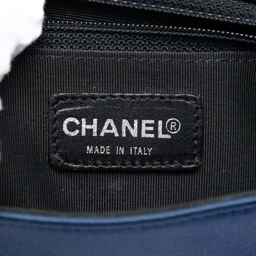 Chanel Mini Chocolate Bar Satin Shoulder Bag Blue Very good condition - Box View