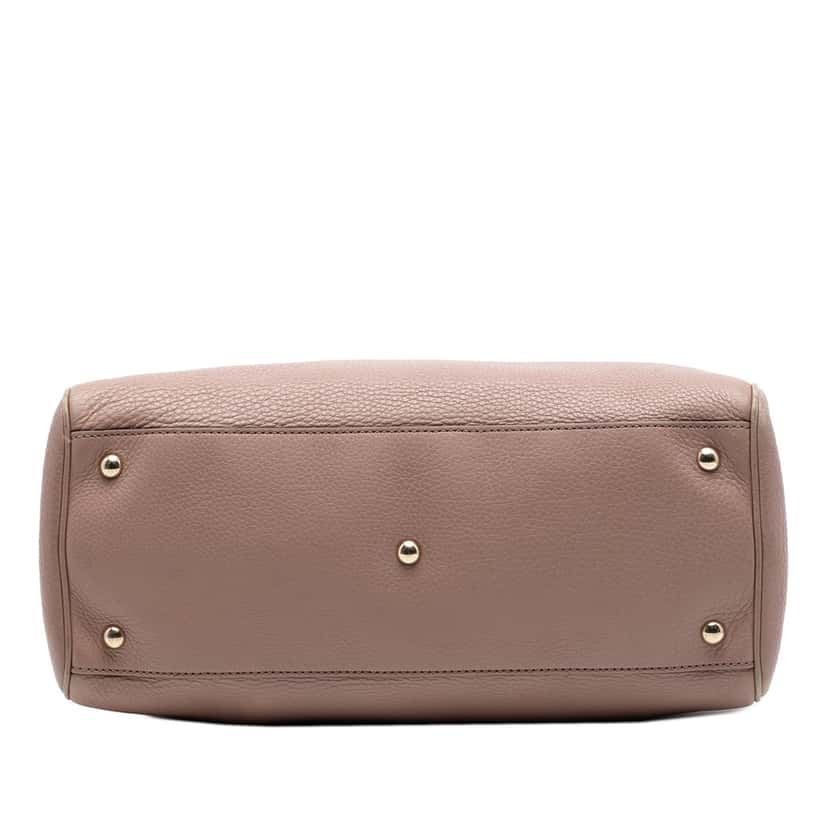 Gucci Medium Calfskin Bamboo Shopper Satchel Pink Leather Very good condition - Inside View