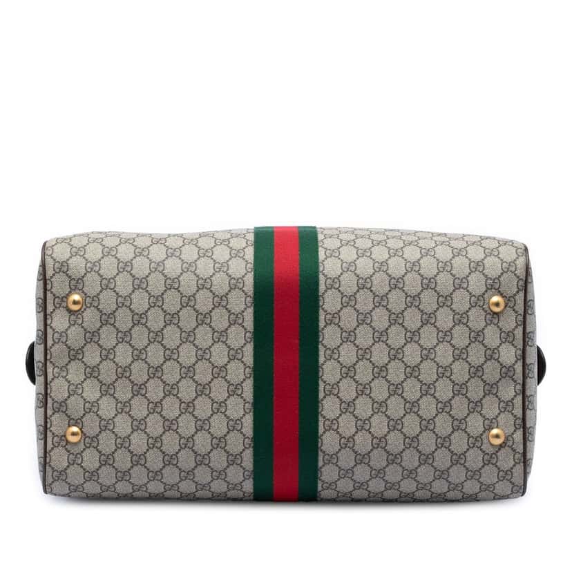 Gucci Medium GG Supreme Web Ophidia Carry On Duffle Bag Beige Very good condition - Inside View