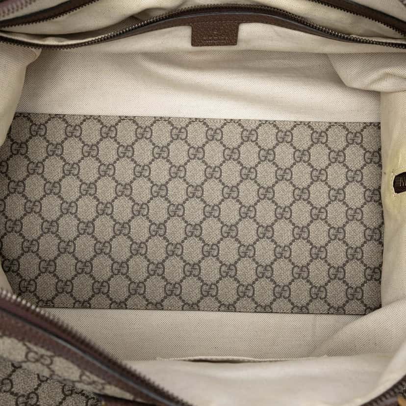 Gucci Medium GG Supreme Web Ophidia Carry On Duffle Bag Beige Very good condition - Model View