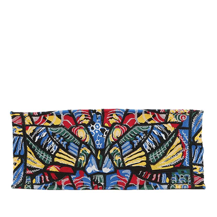 Dior Large Embroidered Canvas Butterfly Book Tote Red Very good condition - Inside View