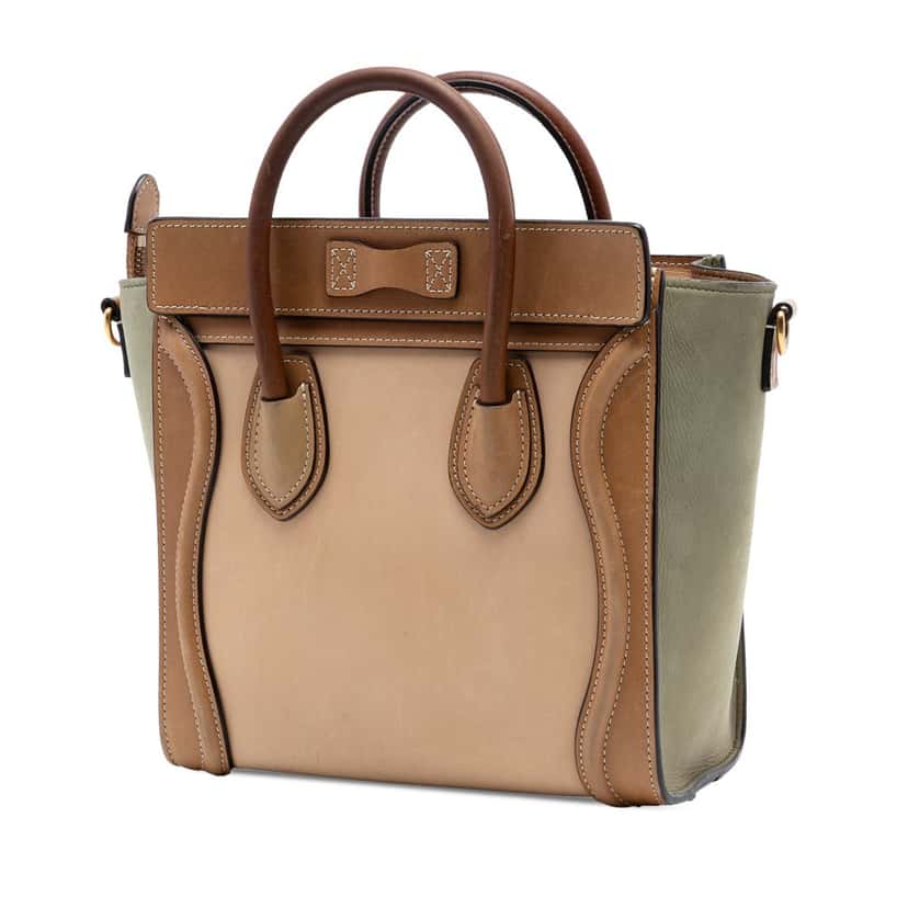 Celine Nano Tricolor Leather Luggage Tote Brown Leather Very good condition - Back View